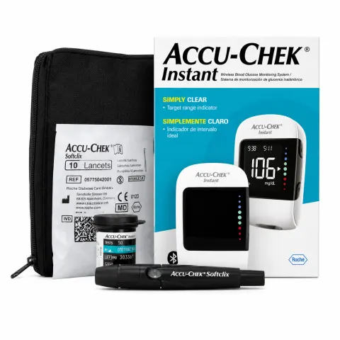 GLUCOMETRO PREMIER ALPHA CON BLUETOOTH Y ACCESORIOS X 01 UND. - ACCU-CHEK INSTANT