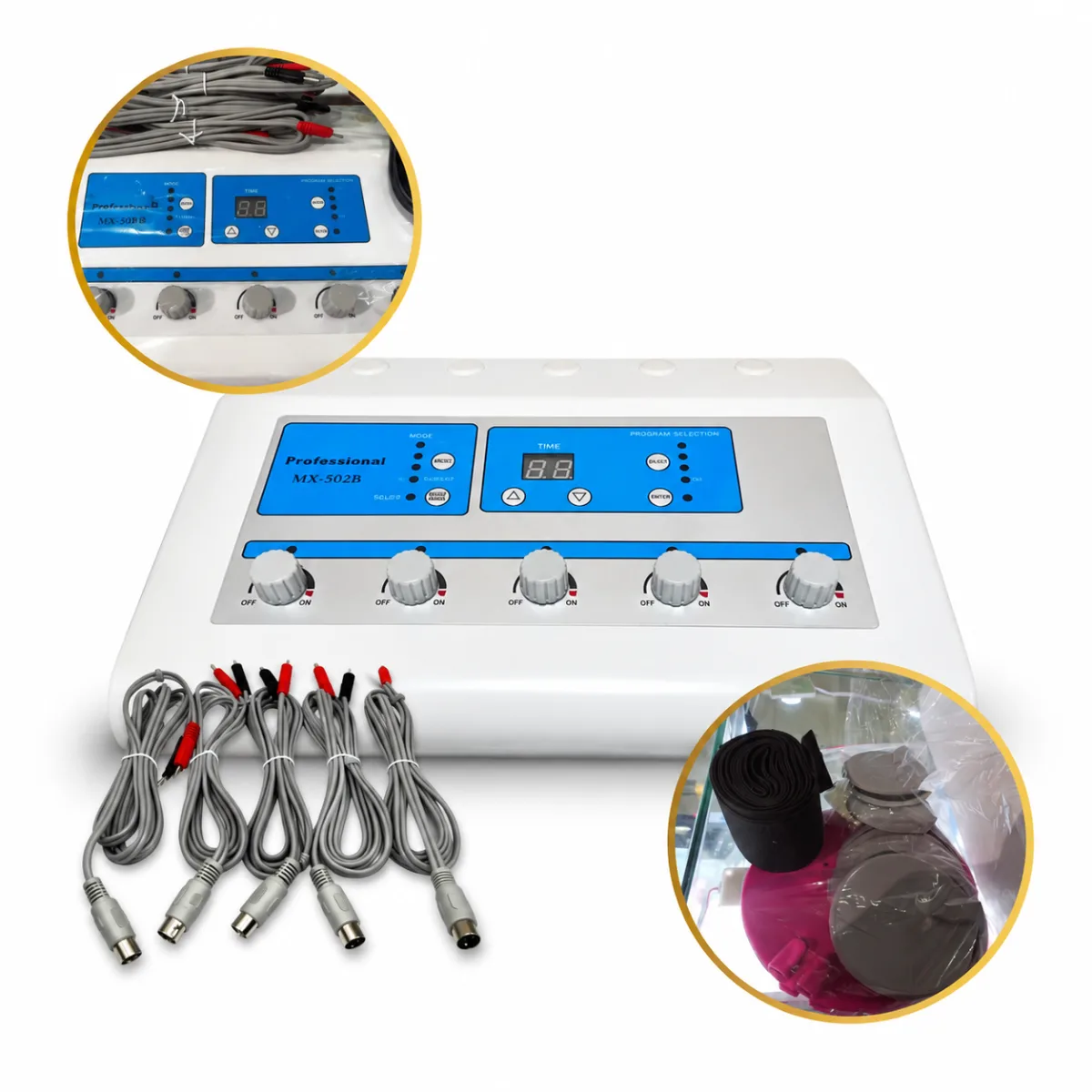 ONDAS RUSAS ELECTROESTIMULADOR 5 SALIDAS CON 14 ELECTRODOS - MX-502D