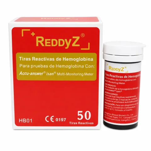 TIRAS REACTIVAS DE HEMOGLOBINA (HB01) X 50 UND - REDDYZ