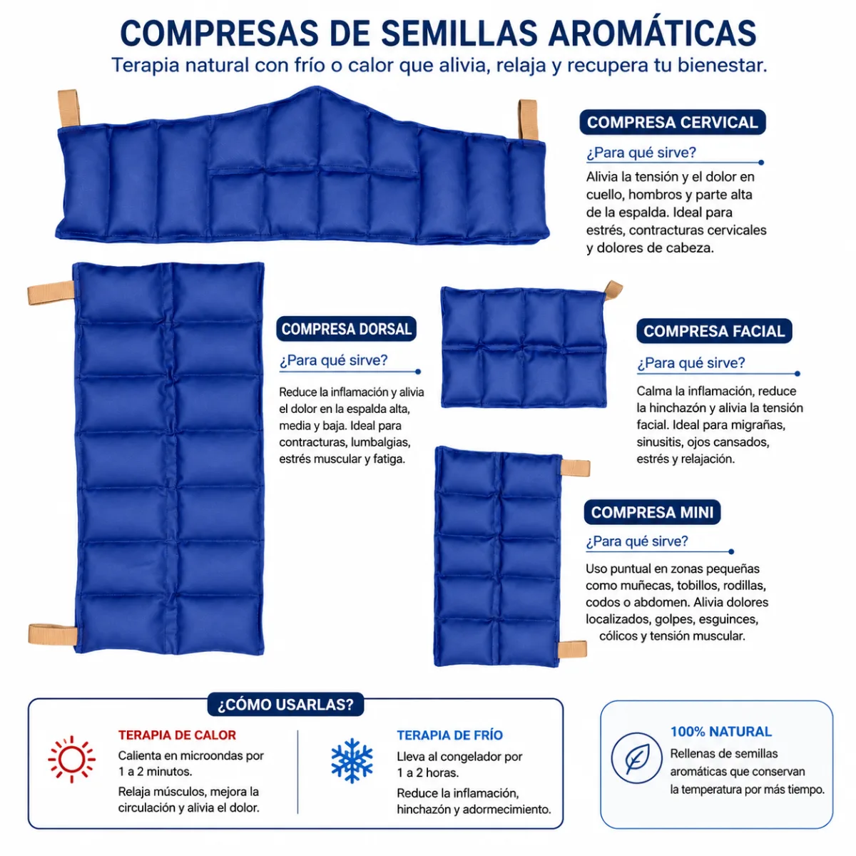 COMPRESAS DE SEMILLAS X 04 UND. (AZUL) - ARGUS