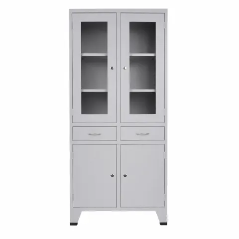 VITRINA DE METAL AMOBLADO CON CAJONES (2 CUERPOS) X 01 UND. - NACIONAL