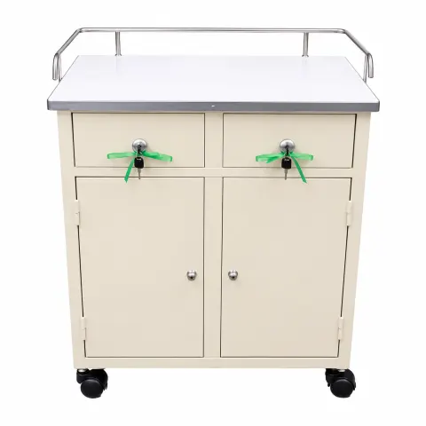 MESA AUXILIAR AMOBLADO CON CAJON (2 CUERPOS) RODABLE X 01 UND. - CROMADO - NACIONAL