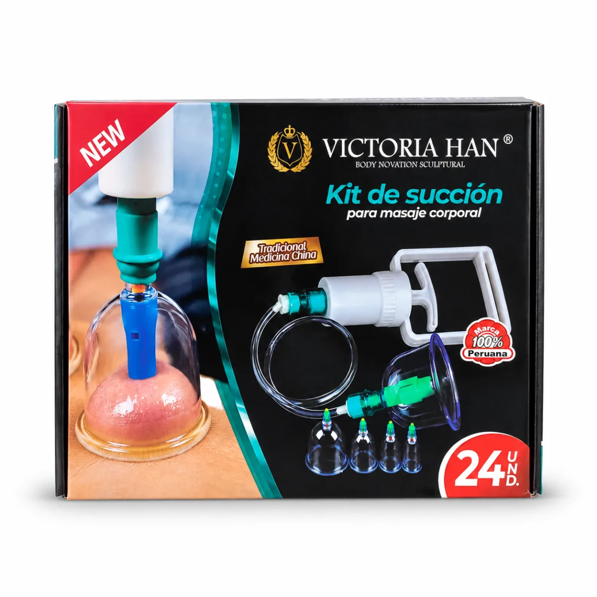 VENTOSAS 8 MAGNETOS CON 24 COPAS - VICTORIA HAN