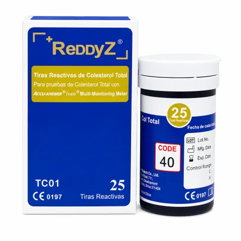 TIRAS REACTIVAS DE COLESTEROL (TC01) X 25 UND - REDDYZ