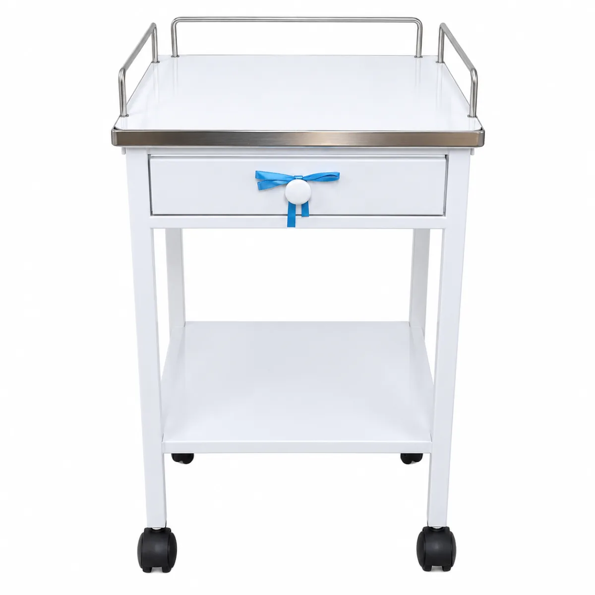 MESA AUXILIAR BASICO CON CAJON (1 CUERPO) RODABLE X 01 UND. - CROMADO - NACIONAL