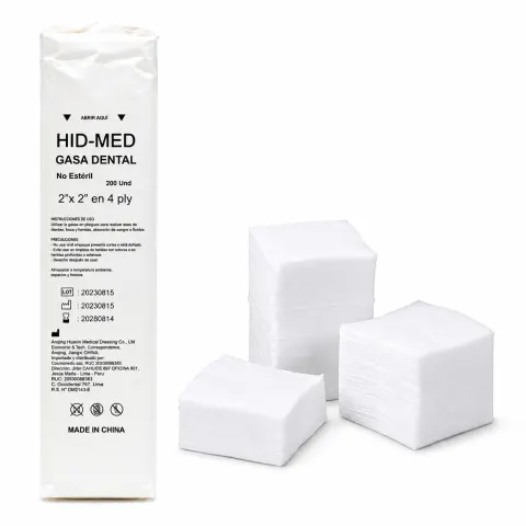 GASA DENTAL NO ESTERIL (2X2 EN 4 PLY) X 200 UND. - HID-MED