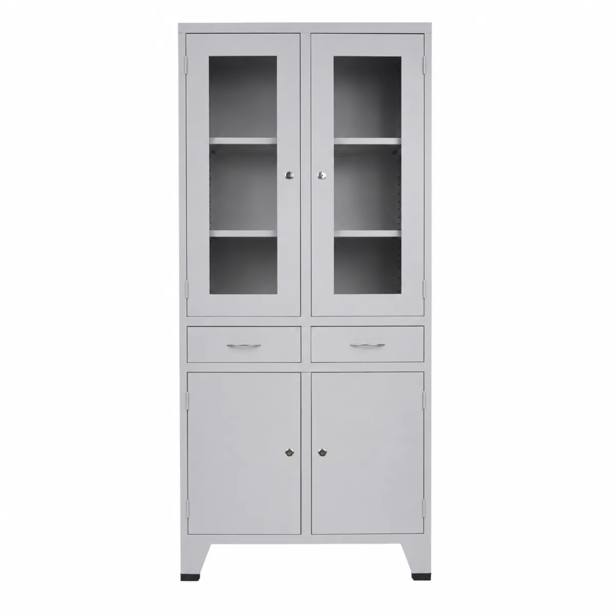 VITRINA DE METAL AMOBLADO CON CAJONES (2 CUERPOS) X 01 UND. - NACIONAL