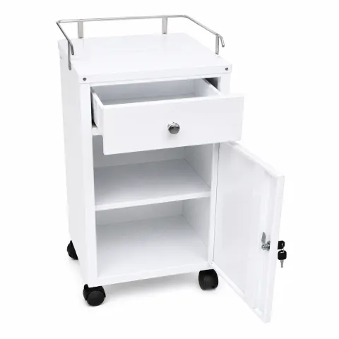 MESA AUXILIAR AMOBLADO CON CAJON (1 CUERPO) RODABLE X 01 UND. - CROMADO - NACIONAL